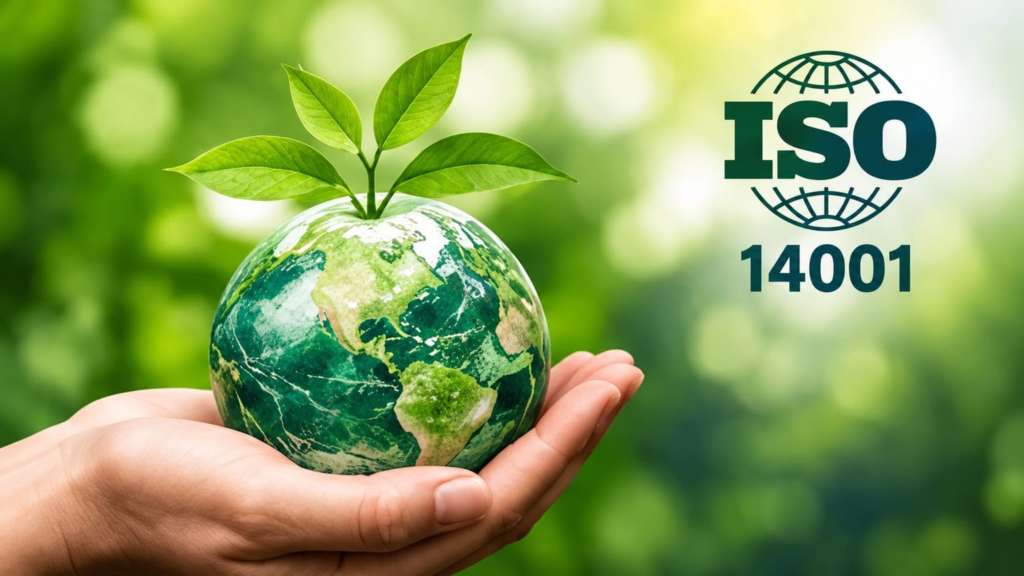 ISO 14001 Çevre Yönetim Sistemi – çevre yönetimi ve sürdürülebilirliği simgeleyen görsel
